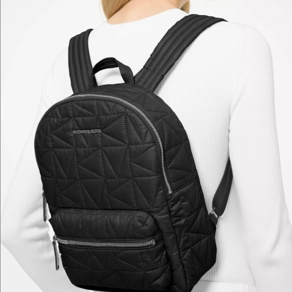 Michael Kors Winnie Medium Quilted Nylon Black Backpack 35T0UW4B2C NWT main image 2
